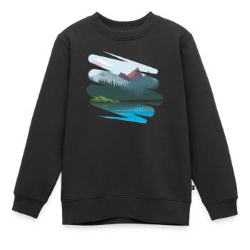 Landschaft mit noch mehr Bergen - Kinder Premium Organic Sweatshirt - Schwarz - Vorne - AI Model Kid Female (0cm)