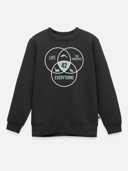 42 Answer to All Life Universe Number 42 - Kids Premium Organic Sweatshirt - black