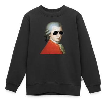 Mozart avec lunettes de soleil Légende cadeau cool - Sweat Premium enfant bio - noir - Devant - AI Model Kid Female (0cm)