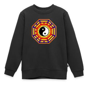 Bagua, Pakua,Yin Yang, Chi, Feng Shui,Art Martiaux - Sweat Premium enfant bio - noir - Devant - AI Model Kid Female (0cm)