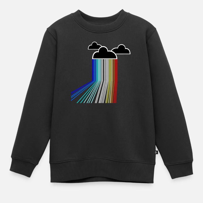 rainbow cloud - Kids Premium Organic Sweatshirt - black