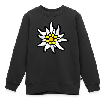 edelweiß - Kinder Premium Organic Sweatshirt - Schwarz - Vorne - AI Model Kid Female (0cm)