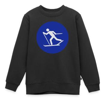 Ski de fond - Sweat Premium enfant bio - noir - Devant - AI Model Kid Female (0cm)
