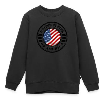 usa united states 07 - Sweat Premium enfant bio - noir - Devant - AI Model Kid Female (0cm)