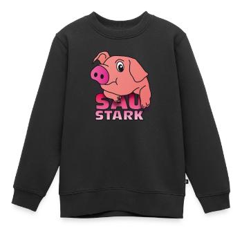 sau stark - Kinder Premium Organic Sweatshirt - Schwarz - Vorne - AI Model Kid Female (0cm)