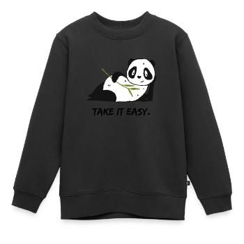 Take it easy. - Kinder Premium Organic Sweatshirt - Schwarz - Vorne - AI Model Kid Female (0cm)