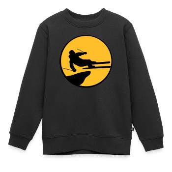 sprungschanze springen stunt trick klippe hoch fli - Kinder Premium Organic Sweatshirt - Schwarz - Vorne - AI Model Kid Female (0cm)