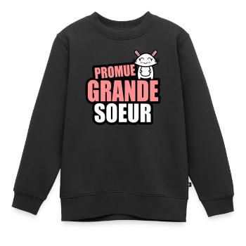 promue grande-soeur - Sweat Premium enfant bio - noir - Devant - AI Model Kid Female (0cm)