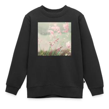 Nature d'aquarelle Prairie d'été - Sweat Premium enfant bio - noir - Devant - AI Model Kid Female (0cm)