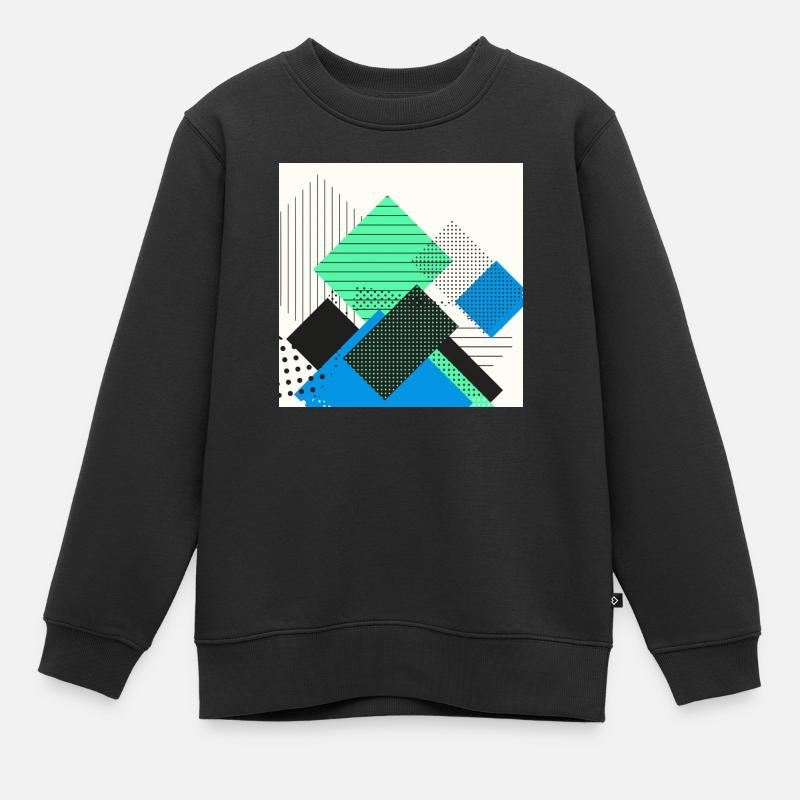 Abstract rectangles pastel - Kids Premium Organic Sweatshirt - black