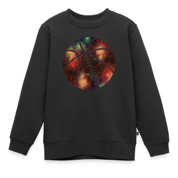 basketball galaxy - Kids Premium Organic Sweatshirt - black - Front - AI Model Kid Female (0cm)