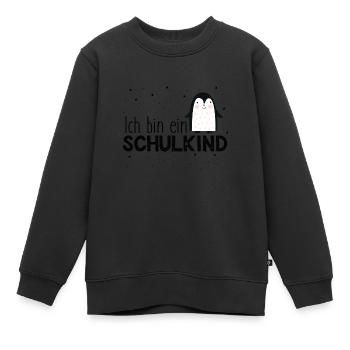 Je suis un écolier - Élève de première année - Pingouin - Sweat Premium enfant bio - noir - Devant - AI Model Kid Female (0cm)