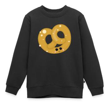 Brezel - Kinder Premium Organic Sweatshirt - Schwarz - Vorne - AI Model Kid Female (0cm)