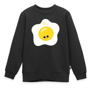 fried egg - Kids Premium Organic Sweatshirt - black - Front - AI Model Kid Female (0cm)