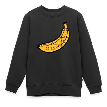 puzzle banane fruits nourriture faim délicieux amour muste - Sweat Premium enfant bio - noir - Devant - AI Model Kid Female (0cm)