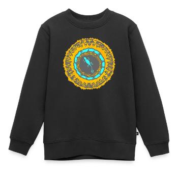 Balearen Echse - Kinder Premium Organic Sweatshirt - Schwarz - Vorne - AI Model Kid Female (0cm)
