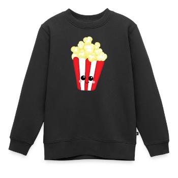 Popcorn - Kinder Premium Organic Sweatshirt - Schwarz - Vorne - AI Model Kid Female (0cm)