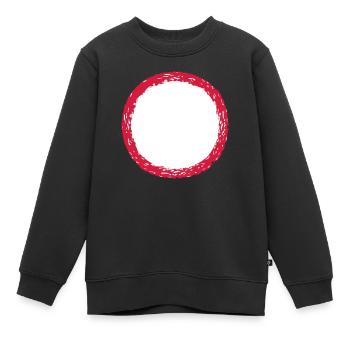 risse rund kreis ring rund streifen linie balken u - Kinder Premium Organic Sweatshirt - Schwarz - Vorne - AI Model Kid Female (0cm)