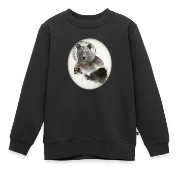 Bear Bär Poly Art - Kinder Premium Organic Sweatshirt - Schwarz - Vorne - AI Model Kid Female (0cm)