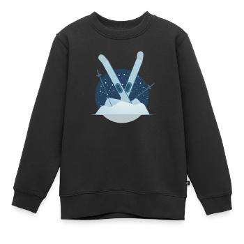 Ski, ski - Sweat Premium enfant bio - noir - Devant - AI Model Kid Female (0cm)