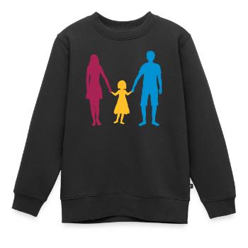 familie mutter mama mom muttertag vater papa und t - Kinder Premium Organic Sweatshirt - Schwarz - Vorne - AI Model Kid Female (0cm)