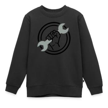 Mécanicien - Sweat Premium enfant bio - noir - Devant - AI Model Kid Female (0cm)