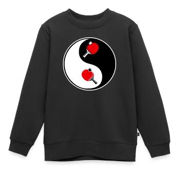 ping pong, yin yang team - Kinder Premium Organic Sweatshirt - Schwarz - Vorne - AI Model Kid Female (0cm)