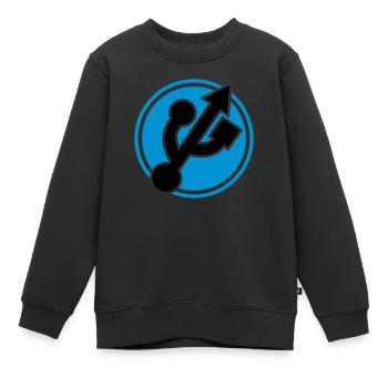Nerd Superheld - Kinder Premium Organic Sweatshirt - Schwarz - Vorne - AI Model Kid Female (0cm)