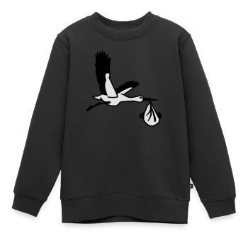 Cigogne - Sweat Premium enfant bio - noir - Devant - AI Model Kid Female (0cm)