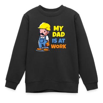 Mein Vater ist bei der Arbeit - Kinder Premium Organic Sweatshirt - Schwarz - Vorne - AI Model Kid Female (0cm)