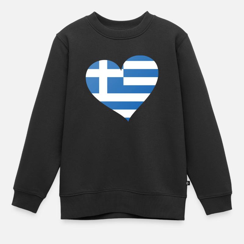 Grèce - Sweat Premium enfant bio - noir