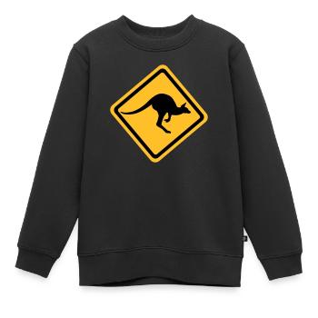 Kangourou - Sweat Premium enfant bio - noir - Devant - AI Model Kid Female (0cm)