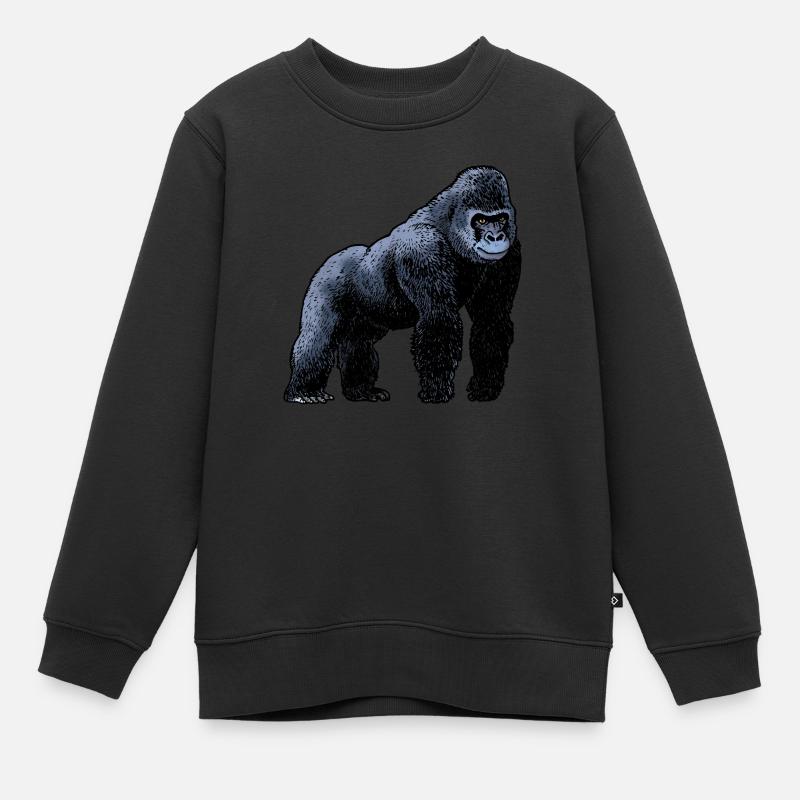 Gorille / Gorilla 02 - Sweat Premium enfant bio - noir