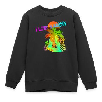 Karibik Liebe - Kinder Premium Organic Sweatshirt - Schwarz - Vorne - AI Model Kid Female (0cm)