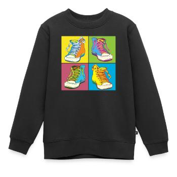 Andy Warhol Pop-Art Schuhe - Kinder Premium Organic Sweatshirt - Schwarz - Vorne - AI Model Kid Female (0cm)
