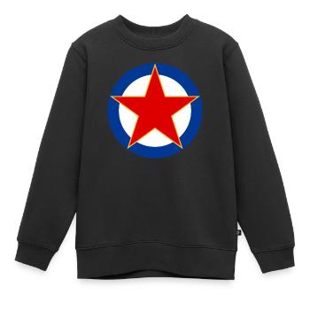 Rote Stern - Kinder Premium Organic Sweatshirt - Schwarz - Vorne - AI Model Kid Female (0cm)