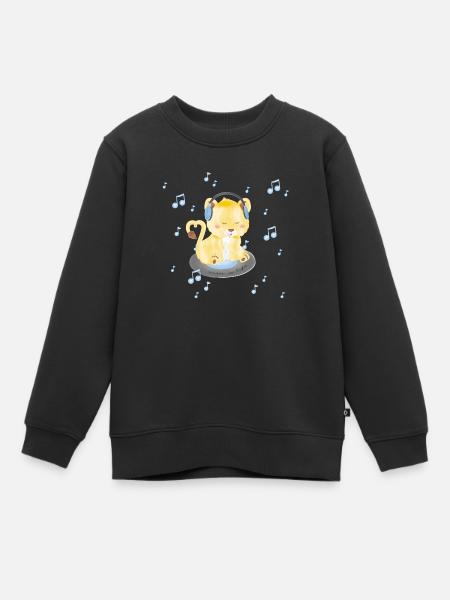Lion - music is life - Sweat Premium enfant bio - noir