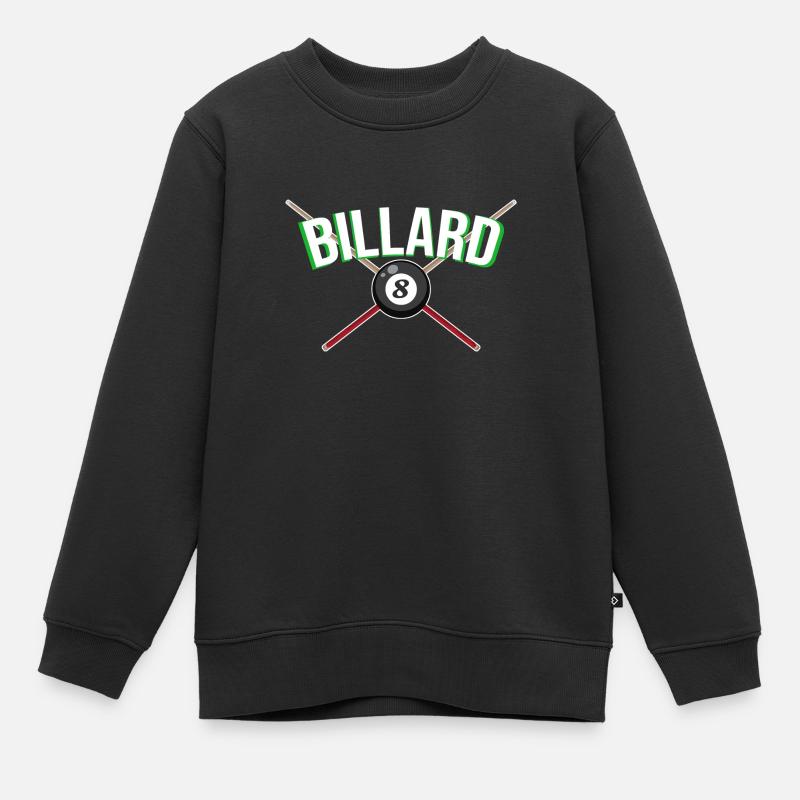 Billard Koe Billardkugel - Kinder Premium Organic Sweatshirt - Schwarz