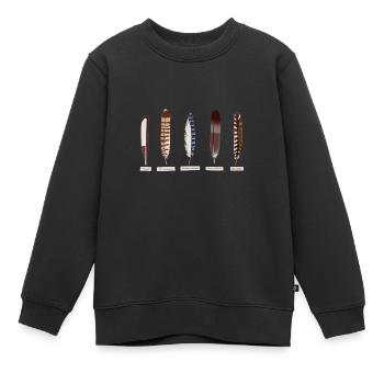 Plumes Jay Falcon Pigeon Pic Pic Vert - Sweat Premium enfant bio - noir - Devant - AI Model Kid Female (0cm)