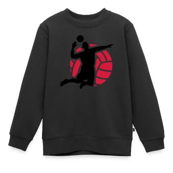 volleyball - Sweat Premium enfant bio - noir - Devant - AI Model Kid Female (0cm)