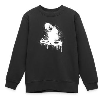 Plateau tournant splash - Sweat Premium enfant bio - noir - Devant - AI Model Kid Female (0cm)