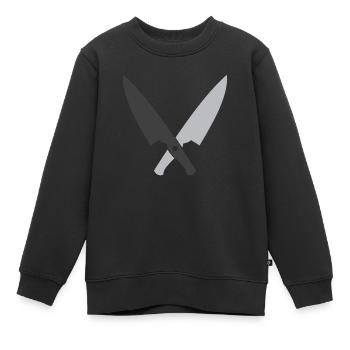 Gekreuzte Kochmesser - Kinder Premium Organic Sweatshirt - Schwarz - Vorne - AI Model Kid Female (0cm)