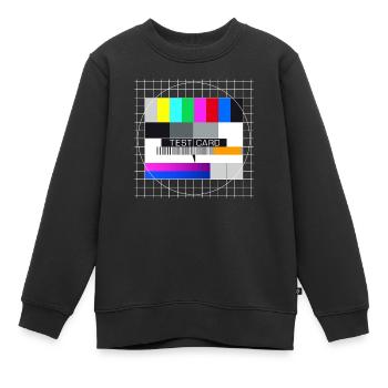 Testbild Fernsehen Bildschirm Sendeschluss Display - Kinder Premium Organic Sweatshirt - Schwarz - Vorne - AI Model Kid Female (0cm)