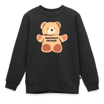 Kuscheln Erlaubt - Kinder Premium Organic Sweatshirt - Schwarz - Vorne - AI Model Kid Female (0cm)