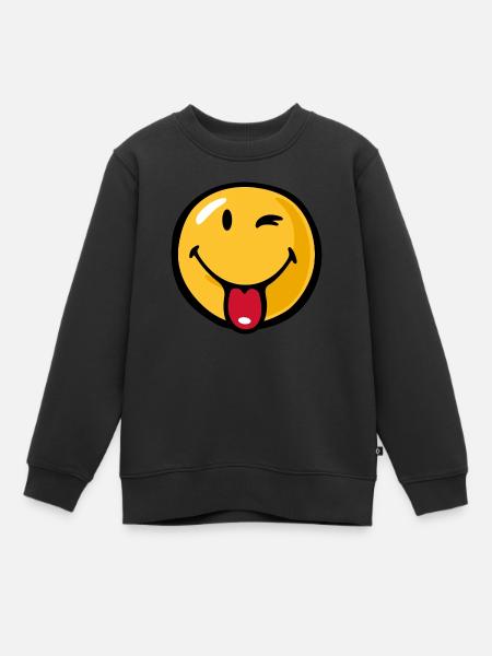 Smiley playful - Sweat Premium enfant bio - noir