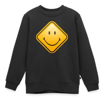 Smiley Shield happy - Sweat Premium enfant bio - noir - Devant - AI Model Kid Female (0cm)