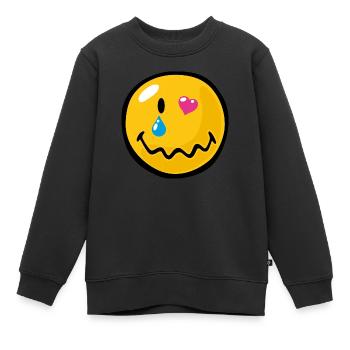 Smiley Love Sentimentality - Sweat Premium enfant bio - noir - Devant - AI Model Kid Female (0cm)
