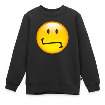 Smiley Unsure - Kinder Premium Organic Sweatshirt - Schwarz - Vorne - AI Model Kid Female (0cm)