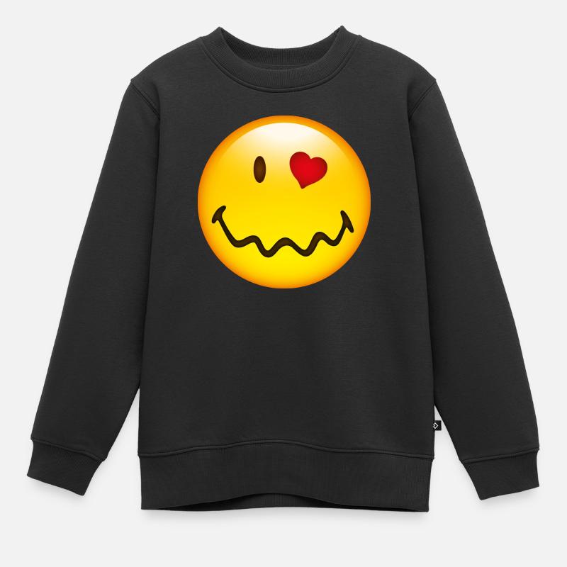 Smiley in Love - Sweat Premium enfant bio - noir