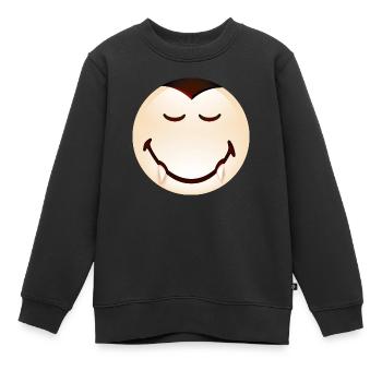Smiley Halloween Dracula - Kinder Premium Organic Sweatshirt - Schwarz - Vorne - AI Model Kid Female (0cm)